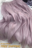 yipinpay Irregular Fairy Skirt Women Korean Fashion 2023 Summer Pleated High Waist Skirts Girls Elegant White A-line Faldas