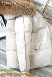 Yipinpay Fur Collar Down Jacket Women Winter 2023 Korean Fashion Warm Thicken Loose Padded Cotton Coat Female Loose Puffer Parkas