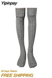 Yipinpay Long Socks Female Lingerie Knitted Thigh High Socks Harajuku Sexy Compression Stockings for Women Autumn Winter 2023