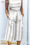 Yipinpay Women's Clubwear Playsuit Striped Loose Casual Party Jumpsuit & Romper Chiffon Long Trousers Backless Cut Out Romper Summer 2023