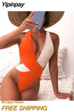 Yipinpay Up Women One Piece Swimsuit 2023 Sexy Female Swimwear Swimming Suit High Waist Monokini Bathing Suit Beachwear Swimsuit 920