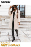 Yipinpay hot style autumn and winter color lapel mid-length button woolen coat coat women's clothing