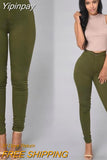 Yipinpay Slim Pencil High Waist Pants Spring Autumn Solid Color Office Ladies Tight Trousers Work Wear Femme