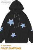 Yipinpay Men's Hoodies Sweatshirt Women's Oversized Sweatshirts with zipper Harajuku Casual Style Y2k Star Coat Streetwear Hip Hop Jacket