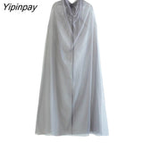 Yipinpay Women See Through Tulle Shawl Capes 2023 New Fashion Summer Thin Loose Tulle Tops Long Cloak Custom Cape Shawls