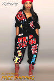 Yipinpay New Style Brand Fashion Hip Hop Style Women Jumpsuit Special Letter Turn Down Collar Half Sleeve Romper Jumpsuit