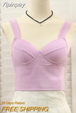 Yipinpay Women Sexy Tank Tops With Chest Pad Y2K Club Outwear Female Vest Soft Casual Summer Basic Bralette Tees Crop Top Girls