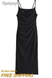 Yipinpay Ruched Slip Long Dress Women Backless Bodycon Dress Women Summer Elegant Party Dresses Woman Sexy Evening Dresses For Prom