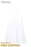 Yipinpay White Slip Dress Woman Backless Long Dress Women Beach Sexy Summer Dresses Woman 2023 Ruched Sleeveless Party Dresses