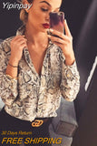 Yipinpay Women Shirts Leopard Print Turn-Down Collar Long Sleeve Tops Spring Autumn Tops Fashion Office Lady Slim Casual Shirts