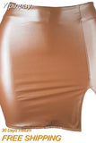 Yipinpay Black Pu Leather Mini Skirt Women American Fashion Summer Clothing Womens Dark Brown Claret Skirts Female Bottoms Y2k Hot