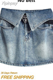 Yipinpay Blue Jean Skirt For Women Sexy 2023 Summer Korean Fashion Female Mini Black Short Denim Skirt High Quality Casual Clothes