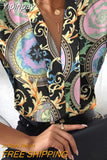 Yipinpay Summer Blouses Women's Sleeveless Tops Baroque Print V-Neck Casual Top Female Fashion Shirt Ladies Outfits