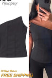 Yipinpay 2023 Black Corset Top Woman Asymmetric Off Shoulder Tops For Women Red Backless Bustier Top Woman Party Night Sexy Tops