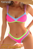 Yipinpay Sexy Women High Waist Bikini Swimsuit Swimwear Female Bandeau Thong Brazilian Bikini Set Bathing Suit Bather