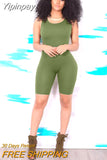Yipinpay Casual Sleeveless Bodycon Bodysuit Summer Ladies Solid Color Fashion Women Bodysuits Women Clothing