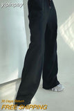 yipinpay Sweatpants Sports Pants High Waist Baggy Pockets Y2K Pants Wide Leg Jogging Pant Women Casual Streetwear Black Trousers
