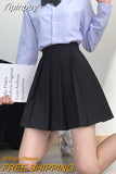 Yipinpay School Uniform Pleated Skirt Women Japanese Fashion Cute High Waist Knee-length A-line Skirt for Girls Preppy Casual JK