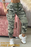 Yipinpay Print Drawstring Pocket Design Cargo Pants 2023 Newfashion Women's Bottom