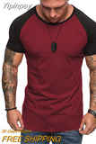 Yipinpay Men Casual Short Sleeve Tops Slim Fit Bodybuilding Muscle T-Shirt Summer Workout Sport Shirts Skin-Friendly Comfortable