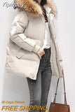 Yipinpay Fur Collar Down Jacket Women Winter 2023 Korean Fashion Warm Thicken Loose Padded Cotton Coat Female Loose Puffer Parkas