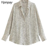 Yipinpay Summer Women Printed Skirt Set Long Sleeve Turn Down Collar ShirtHigh Waist Straight Elastic Pleated Skirts Casual Outwear