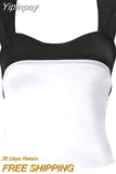 Yipinpay Women Satin Clothes Camisole Crop Tops Summer 2023 T-shirts Harajuku y2k Vintage Aesthetic Clothing Women Tube Top Streetwear