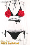 yipinpay Sexy 2023 Patchwork Bikini Set Swimsuit Beach Outfits For women Swimwear Push Up Brazilian Bathing Suit Summer Swimming