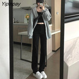 Yipinpay Stretch Straight Mom Jeans High Waist Denim Pants Ladies Casual Vintage Vaqueros Mujer Winter Thicken Velvet