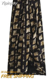 Yipinpay Knot Long Skirts For Women Fashion 2023 Printed Vintage Skirt Woman Mid-Waist Slit Skirt Sets Elegant Women's Skirts