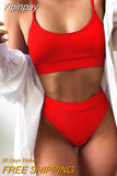Yipinpay Up Swimsuit Female Patchwork Swimwear For Women Bathing Suit High Waist Bikini Set Sport Wear Swimming Suit Sexy Bikini
