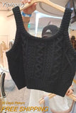 Yipinpay Outwear Top Jersey Chalecos Para Mujer Korean Crop Twists Sweaters Vest Black Grey Tanks Camis Knit Vest Tops V Neck