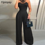 Yipinpay Women Elegant Tank Sleeveless Sexy Formal Straight Leg Working Jumpsuits