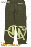 Yipinpay Overalls Harajuku Men Retro Loose Wide-Leg Pants Street Casual Hip-Hop Mopping Pants Couples Fashion Straight Pants