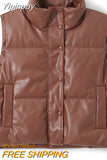 Yipinpay Women Fall Winter Puffer Vests Jackets Warm Sleeveless Coats Harajuku 2023 y2k Clothes Luxury Vintage Crop Waistcoat Streetwear