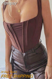 Yipinpay sale !! High Quality Corset Top Y2k Women Lined House of Cb Top Bone Sexy Top Coffee Female Crop Top For Party Club