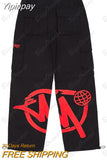 Yipinpay Retro Old Multi-Pocket Jeans Women's Y2K New Street Hip Hop Straight Wide-Leg Pants Harajuku Casual Loose Mopping Jeans