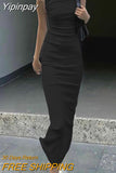 Yipinpay MO Elegant Round Neck Sleeveless Solid Maxi Sexy Dress For Women Summer Slim Pullover Evening Dress Chic Ladies Party