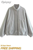 Yipinpay 2023 Bomber Jacket Woman Multicolor Long Sleeve Women's Spring Jacket Oversize Baseball Jackets For Women New In Outerwears
