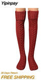 Yipinpay Long Socks Female Lingerie Knitted Thigh High Socks Harajuku Sexy Compression Stockings for Women Autumn Winter 2023