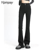 Yipinpay High Waist Stretch Flare Skinny Denim Jeans Womens