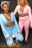 Yipinpay 2 Piece Outfits For Women Sexy Long Sleeve Crop Tops Drawstring Leggings Pants Sets Casual Sporty Sweatpants Tracksuits