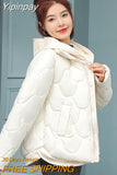 Yipinpay Version of Winter Loose Padded Jacket Women New Small Down Padded Jacket Women Fake Two-piece Hooded Cotton Coat