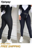 Yipinpay Design Eyelet Buckled Suspender Jumpsuit 2023 Summer Female Fashion Romper Fashion Outfits