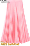Yipinpay Pink Pleated Skirt Woman High Waist Long Skirts For Women Fashion 2023 Summer Midi Skirt Streetwear Elegant Women's Skirts