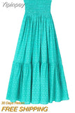 Yipinpay Print Long Skirts For Women Fashion 2023 High Waist Ruffle Skirt Sets Summer Beach Skirt Woman Ruched Women's Skirts