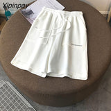 Yipinpay High Waist Shorts Female Cycling Sweatpants Harajuku Y2k Black Cotton Casual Fashion Letter Loose Korean Women Clothing