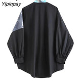 Yipinpay Spring Streetwear Long Sleeve Plus Size Women Shirt Tie Dye Print Oversize Ladies Blouse Loose Free Shipping Female Tops