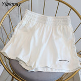 Yipinpay Women's Shorts High Waist Casual Cycling Letter Summer Harajuku Fashion Sports Sweatpants Beach Y2k Loose Oversize Clothing