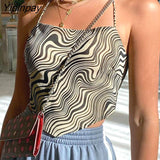 Yipinpay Dye Print Y2K Crop Top Women 2023 Sexy Backless Summer Bandage Sleeveless Halter Neck Vintage Tank Tops Fashion
